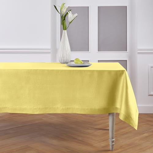Solino Home 100% Linen Table Cloth, Throw Sunshine Yellow, Fete 52 x 52 in by Solino Home - Used condition - Image 2