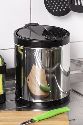 Lixeira de Lixo Inox 2.5 Litros Click Multi-Ambiente - Exclusivo K80 (Preto)