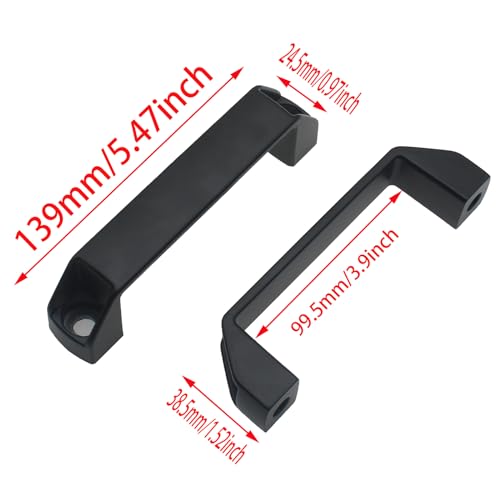 Image of FDXGYH 2pcs Aluminium Alloy Handle Black Rectangular Industrial Pull Handle 120mm Industrial Cabinet Hardware