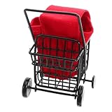 Conception peu encombrante : la taille compacte du mini chariot le rend facile à ranger et à exposer, que ce soit comme chariot de courses pour maison de poupée ou comme pièce décorative pour votre bureau, chariot de courses à roulettes, petit chariot d'épicerie