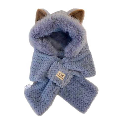 TYXHXTF - TYXHXTF Bonnet Femme, Bonnet D'hiver pour femme, Écharpe au Chapeau 2 en 1, Chapeau Drole Chapeaus à Oreilles de Renard（Gris）