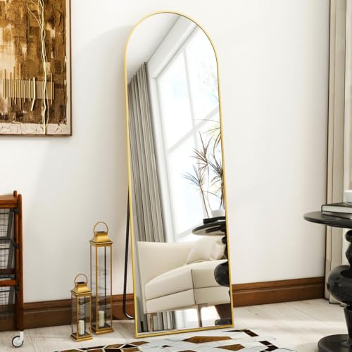 Image of Koonmi Arched Full Length Mirror with Stand, 150 x 40 cm, Gold