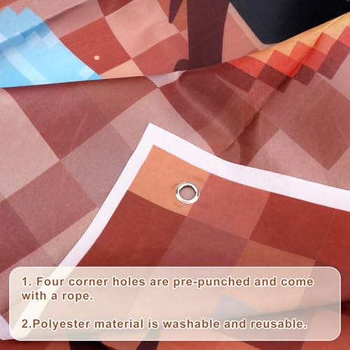 Image of Pixel Happy Birthday Backdrop, 47x32in /120x80cm Pixel Theme Party Decorations Video Game Banner Backdrop for Gaming Birthday Decor
