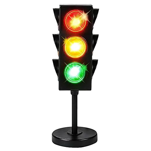 ArtCreativity Traffic Light Table Lamp for Kids, 1 PC, Bedside Lamp with Color Changing LEDs, Cool Nightlight for Girls and Boys, Decorative Lamp for Living Room, Bedroom, or Playroom, 10.25 Inches