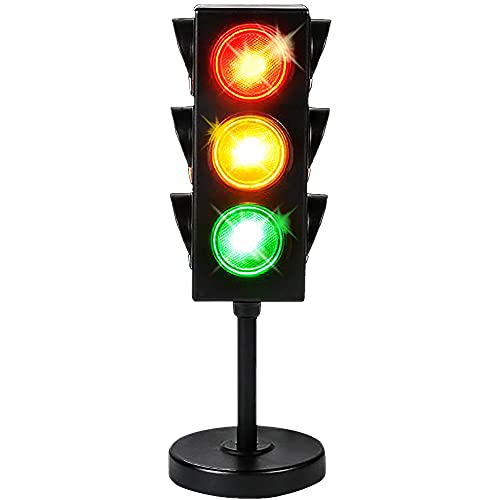 ArtCreativity Traffic Light Table Lamp for Kids, 1 PC, Bedside Lamp with Color Changing LEDs, Cool Nightlight for Girls and Boys, Decorative for Living Room, Bedroom, or Playroom, 11 Inches