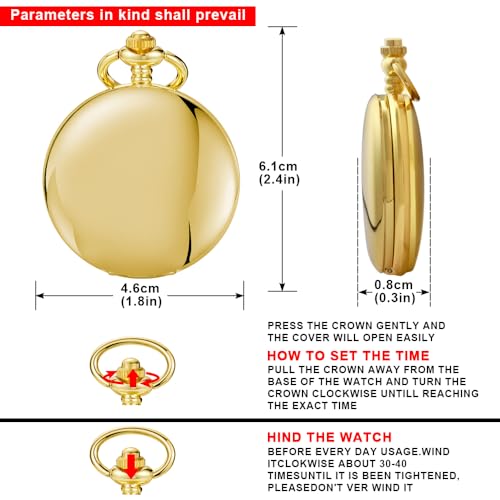 Image of Mens Pocket Watch Skeleton Mechanical Hand Winding Half Hunter Silver Black Golden Case Roman Numerals with Gift Box