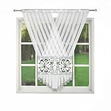 Flying Curtains Einzigartiges Vorhang Panel | Deko Gardinen-Panel für Wohnzimmer Schlafzimmer | Fenster-Gardinen Panel | Scheibengardinen | Modern Home Decor Dekoration L409 JG181 Weiß 120 x 150 cm