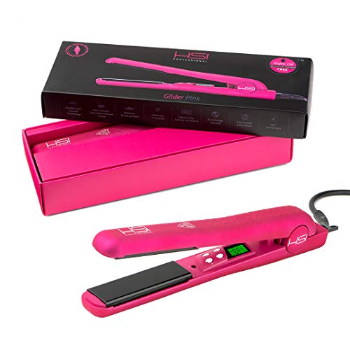 HSI Professional Digital Ceramic Tourmaline Ionic Flat Iron Hair Straightener with Glove, Pouch and Argan Oil Treatment