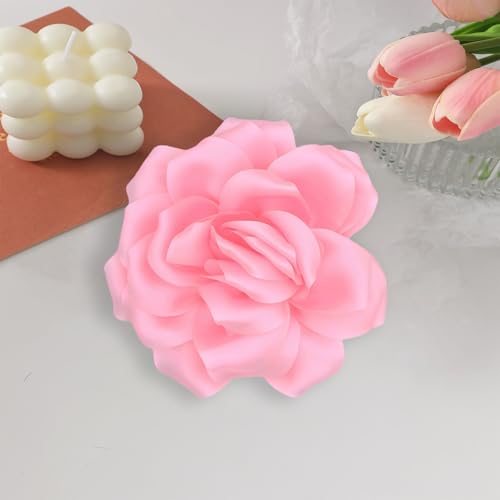 Image of Flower Brooch Pins for Women 5.5in Lapel Pins Large Rose Floral Brooches Dainty Satin Fabric Brooches Rose Flower Hair Clips Wedding Party Dance Clothes Accessories Jewelry