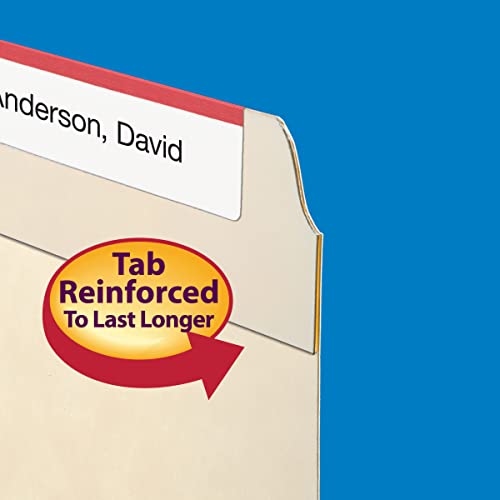 Smead File Folder, Reinforced 1/5-Cut Tab, Assorted Positions, Letter Size, Manila, 100 Per Box (10356) #TOP2