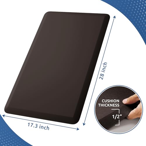 Image of Kitchen Mat Cushioned Anti Fatigue Rug Standing and Comfort Floor Mats | Water-Resistant, Non-Slip, Easy to Clean Comfort Floor Mat for Kitchen, Sink & Office, Multiple Colors & Sizes, 17.3 inchx28 inch