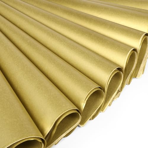 Kesote 60 Hojas Papel de Seda para Envolver 50 x 70 cm Papel para Relleno de Regalos o Manualidades, Dorado