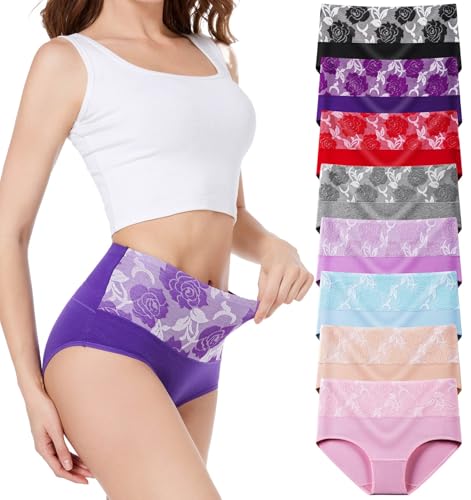 YOULEHE Women's High Waist Knickers Ladies Cotton Briefs Underwear Full Coverage Soft Breathable Panties Multipack (8 Pack-H02, XL) YOULEHE Women's High Waist Knickers Ladies Cotton Briefs Underwear Full Coverage Soft Breathable Panties Multipack (8 Pack-H02, XL)