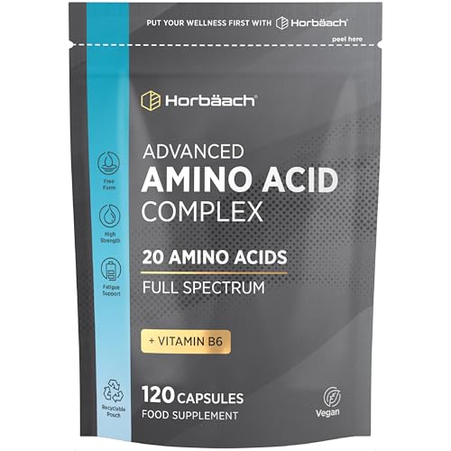 Amino Acid Supplement | Full Spectrum Complex | All BCAA & EAA Including Lysine & Arginine | All 20 Amino Acids | Free Form & Vegan | by Horbaach