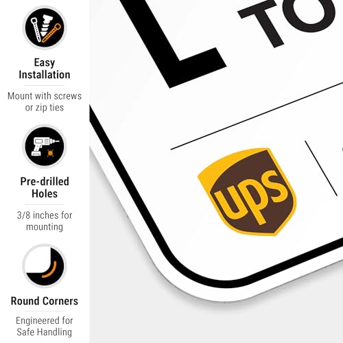 Image of Package Delivery Sign, Delivery Instructions Deliver All Package to Front Door Up Arrow Sign, 12x18 Inches, Rust Free .063 Aluminum, Fade Resistant, Made in USA