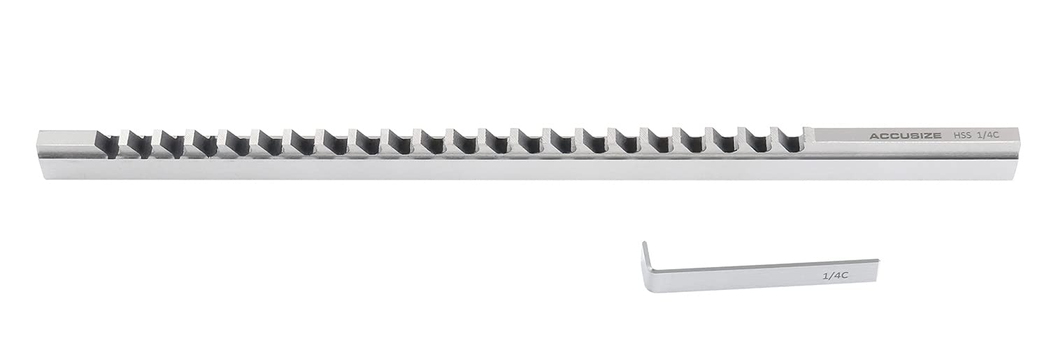 Accusize Industrial Tools - 1/4'' to C, Hss Keyway Broach, Fractional, Imperial, 5000-0018
