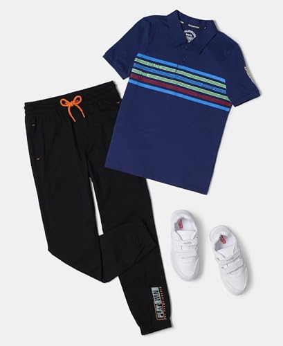 Image of Jockey AB10 Boys Super Combed Cotton Rich Graphic Printed Joggers with Elasticated Hem