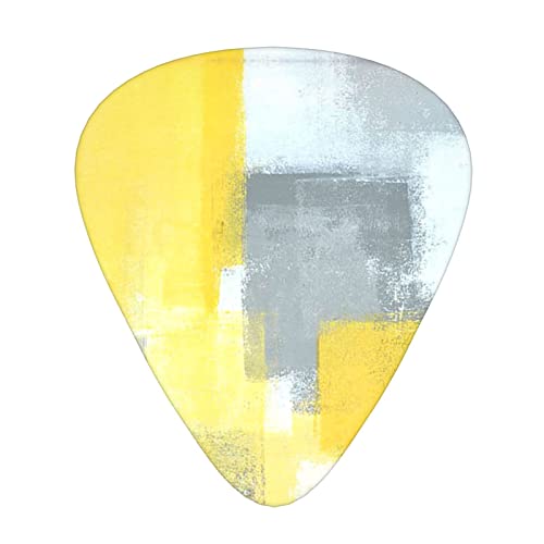 Ensemble de 12 médiators de guitare de peinture d’art abstrait gris et jaune pour guitare acoustique, guitare électrique… - Les Beatles, Paul McCartney, John Lennon, RIngo Starr, George Harrison Ensemble de 12 médiators de guitare de peinture d'art abstrait gris et jaune pour guitare acoustique, guitare électrique…