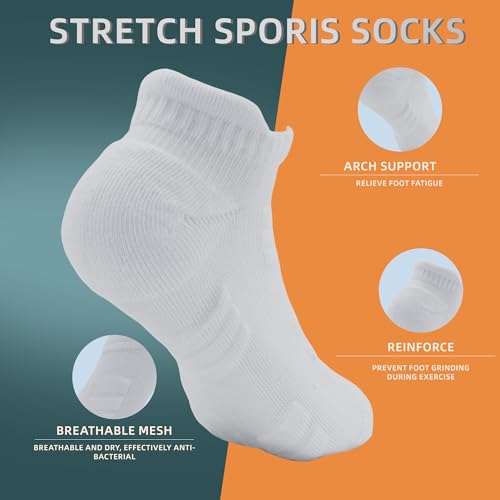 Ankle Socks Men With Heel Tab Cushion Wicking Low Cut Padded Moisture Mens Athletic Socks Size 8-114
