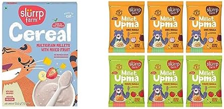 Multigrain Rava Slurrp Farm Multigrain Millets Cereal with Mixed Fruits and Rice ...