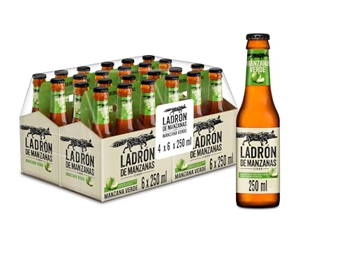Ladrón de Manzanas Verde Cider Caja 4 Pack Botella, 24 botellas