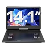 YOTON 16.9' Portable DVD Player with 14.1' HD Swivel Screen for Car, 4-6 Hours Playtime with Battery, Smart Memory Playback, USB/SD Support [Blu-ray Not Supported]
