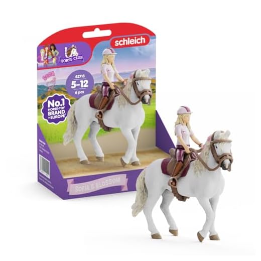 schleich HORSE CLUB | Sofia & Blossom 42713 | bewegliche Mädchenfigur | mit Pferde Zubehör | tolles Geschenk für Mädchen und Jungen | Pferde Spielzeug ab 5 Jahren | 6 Teile | exklusiv bei Amazon