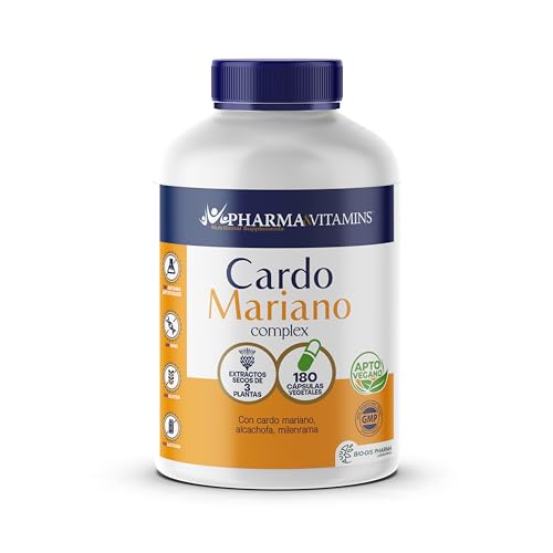 Pharma&Vitamins - Cardo Mariano Complex - Favorece la Detoxificación del Hígado - 180 Cápsulas Vegetales para el Bienestar Hepático