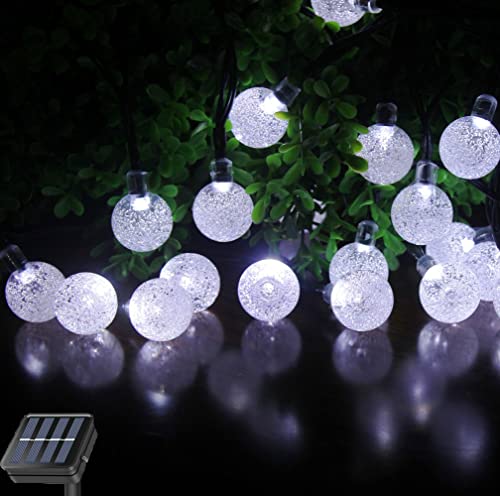 SPLOcolor Solar String Lights Outdoor, 20ft Waterproof 30 LEDs 8 Modes Crystal Globe Solar String Fairy Lights Backyard Patio Christmas Lights for Holiday Party Gardens Backyard Wedding (White) SPLOcolor Solar String Lights Outdoor, 20ft Waterproof 30 LEDs 8 Modes Crystal Globe Solar String Fairy Lights Backyard Patio Christmas Lights for Holiday Party Gardens Backyard Wedding (White)