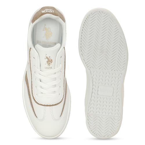 Image of U.S. Polo ASSN. Renata Off White Sneakers Shoes with Premium Upper