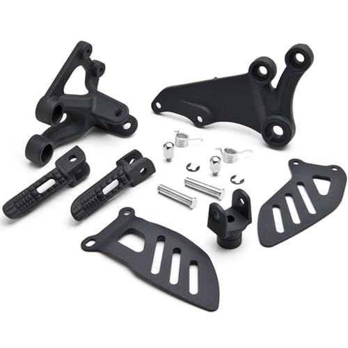 Krator BFR004-B (Front) Foot Rests Kit for Suzuki 600 2006-2010 / GSXR 750 2006-2008 Frame Fitting Stay Footrests Step Bracket Assembly, Black