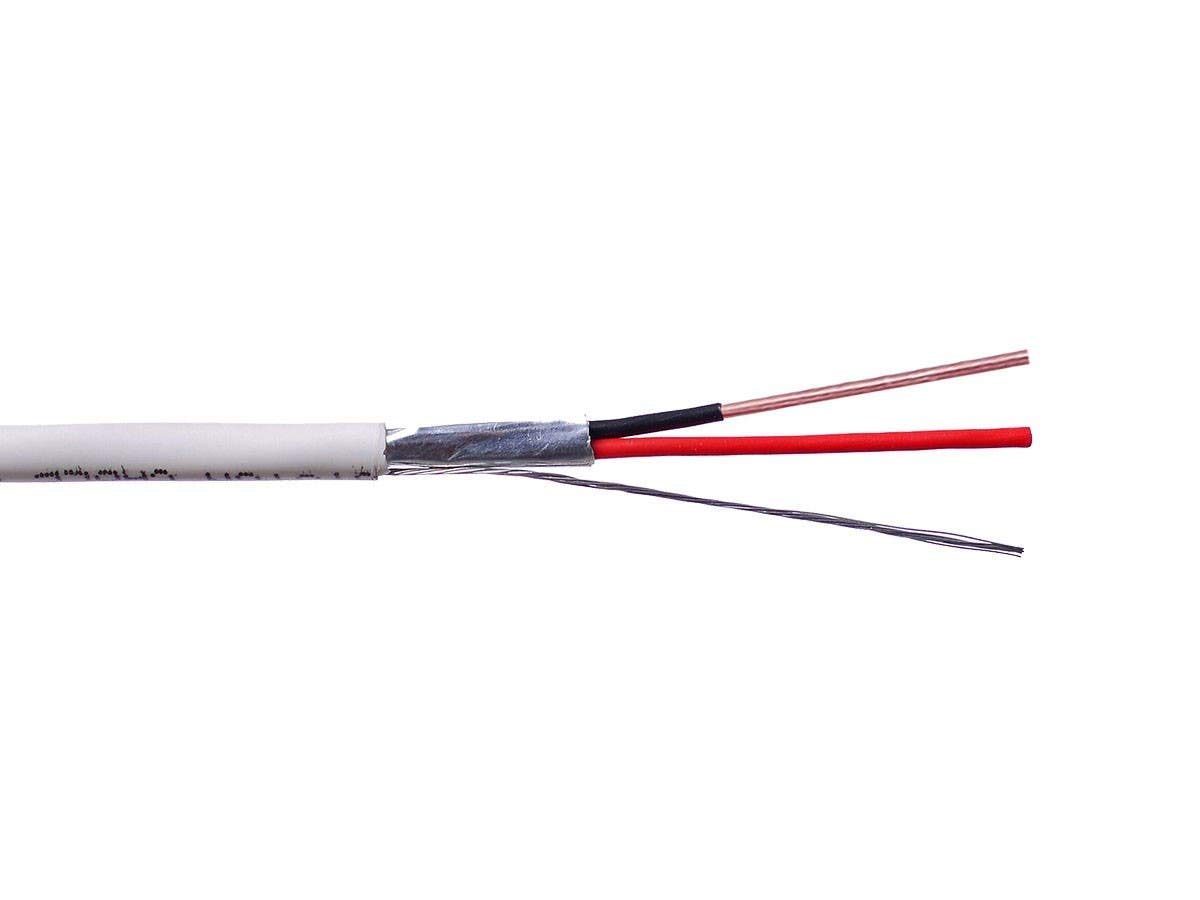 18/2 Solid Overall Shielded CMR/CL3R Security and Control Cable - 1000 Feet Box - White, Sunlight Resistant and RoHS Compliant