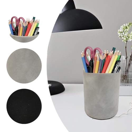 Image of Pen Pencil Holder Cup Container Leather Desk Organizer Stand Decor Brush Scissor Holder Decoration Office Desk Home School