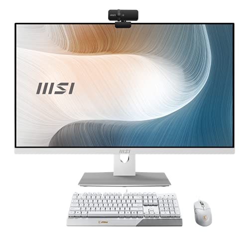 Image of MSI Modern AM271P AIO Desktop, 27 inch FHD IPS-Grade LED, Intel Core i7-1165G7, 16GB Memory, 512GB SSD, WiFi 6, BT 5.1, White, Windows 10 Home (11M-055US)