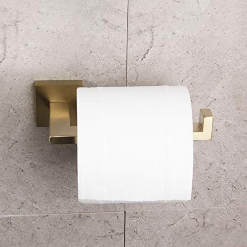 Gerzwy Sus 304 Stainless Steel Bathroom Toilet Paper Holder Tissue Roll Holder Wall Mount Brushed Pvd Zirconium Gold Finish Ig1805-Bz #TOP1