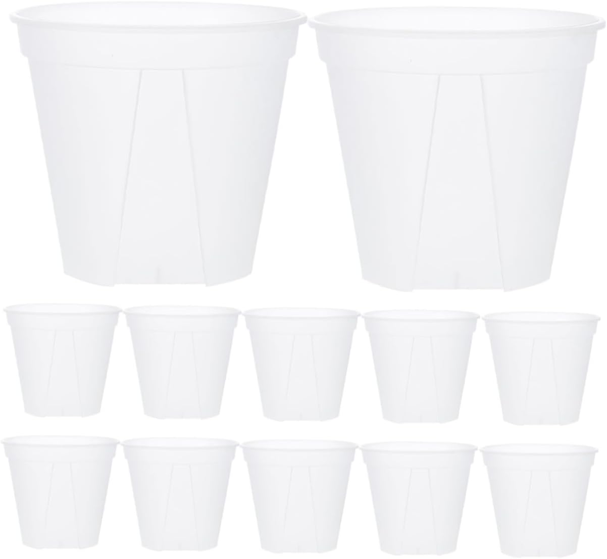 NUOBESTY 12pcs Plastic Nursery Flower Pots for Indoor and Outdoor Succulent Planting, Round Root Control Planter with Drainage, 18cm Diameter, 15.5cm Height