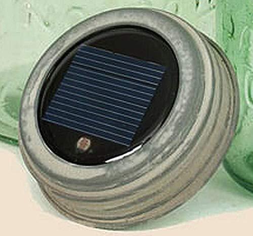 Colonial Tin Mason Jar "New Solar Lid Light - Set of 2 Weathered Galvanized"