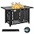 Greesum 44" Propane Gas Fire Pit Table 50,000 BTU Outdoor Rectangular FirePit with Lid, Rain Cover for Outside Garden Backyard Deck Patio, Black