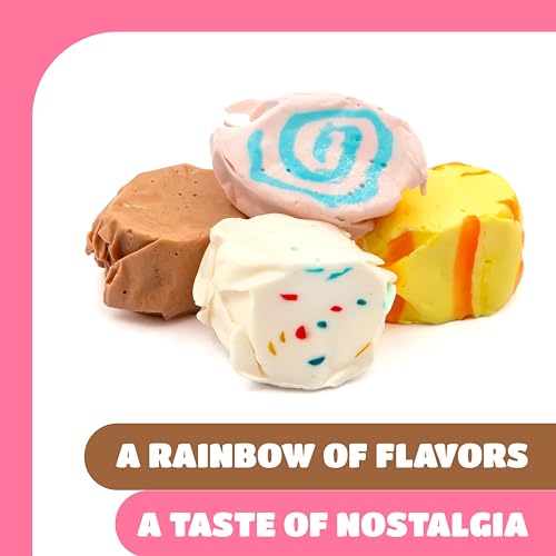 Salt Water Taffy Candy Mix - 1 Pound Bag - Assorted Chewy Candy Individually Wrapped - Chocolate, Banana, Frosted Cupcake, Cotton Candy Flavors - Old Fashioned Taffies - Thumbnail 4