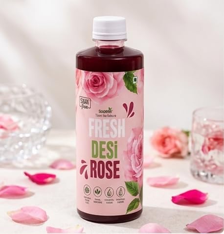 SAACHPRI Fresh Desi Rose Juice (100% Natural) | Pure Rose Petal Extract | No Artificial Colours & Flavours | Healthy & Refreshing Drink Sugar-Free 500ml.-image-46
