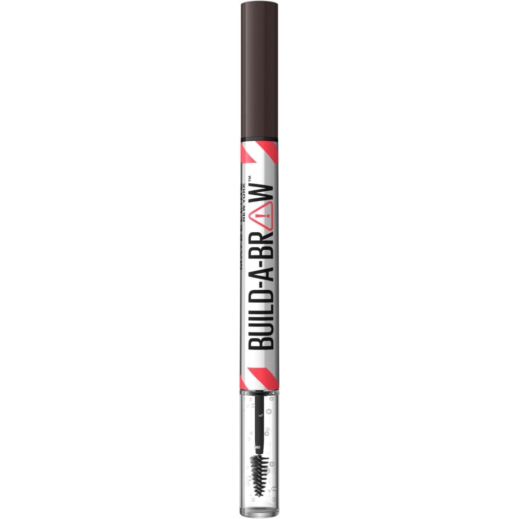 Maybelline New York, Build A Brow: 2 in 1 Brow Pen + Sealing Gel, Real-looking, Fuller Brows, Waterproof, Sweat- & Smudge-resistant, 24H Wear, Vegan Formula, Shade 259: Ash Brown