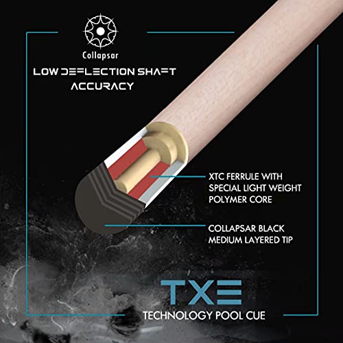 Collapsar Pool Cue With 1X1 Hard Case Low Deflection Technology Billiard Cue Stick Set #TOP2