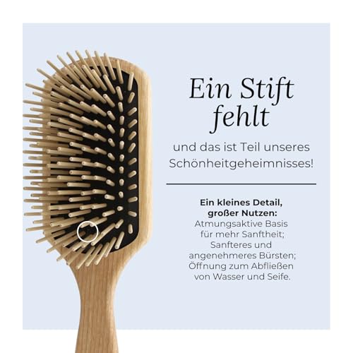 Haarbürste Holz Tek – Rechteckige Eschenholzbürste für langes Haar