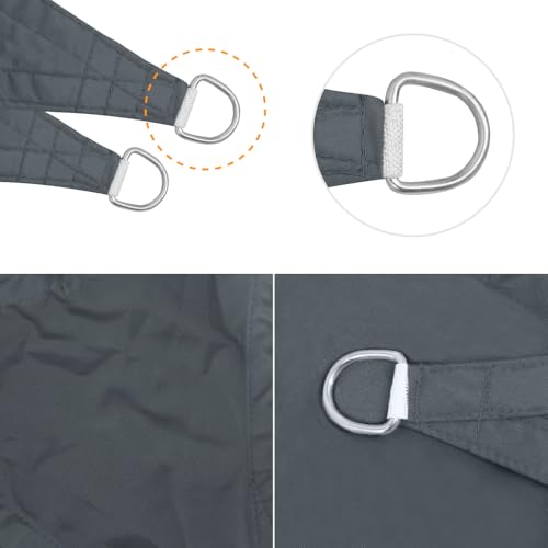 Green Bay Sun Shade Sail Outdoor Garden Patio Party Sunscreen Awning Canopy 98% UV Block Triangle Anthracite With Free Rope(2x2x2m) - Image 3