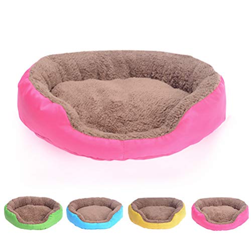 Tapete retangular para casa de gato POPETPOP para cachorro cama acolchoado macio (rosa)