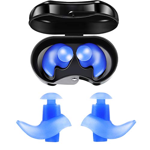 2 Pares de Tapones de Oídos de Natación de Silicona Suaves Tapones de Oídos de Silicona Impermeables Reutilizables para Niños Adultos Natación Ducha Baño Surf Snorkel y Otros Deportes Acuáticos