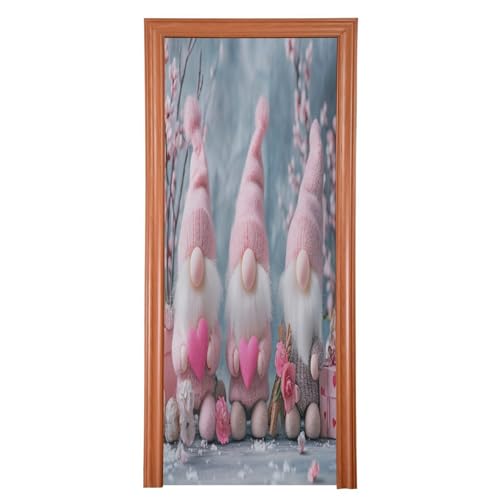 FLildon Valentine's Day Gnomes Door Cover Decoration, Party Accessory Porch Decor for Festive Ornament Room Door Covers 32 x 79 Inch