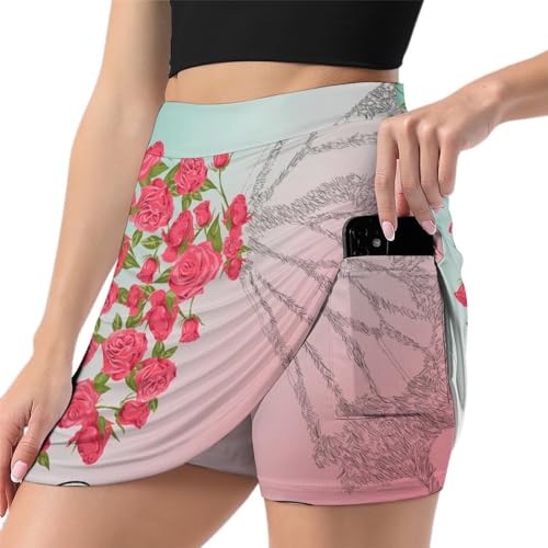 Mini jupe de course rose papillon idéale pour vos runs et entraînements