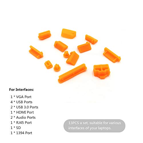Andoer 13 unidades/conjunto de silicone antipoeira tampa tampa tampa laptop tampa poeira plug notebo