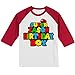 Personalized Super Family Birthday Shirt | Mario Shirt | Matching Set | Handmade Decorated Shirt | Personalized with Name and Age | Unisex 3/4 Sleeve Raglan T-Shirt | #1105